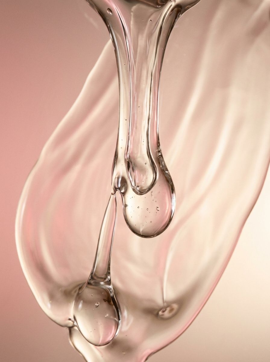 Macro del gel di acido ialuronico — texture traslucida